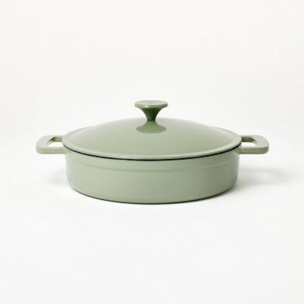Figmint -  Enamel Cast Iron Braiser 500 Degree F 3.5Q Green